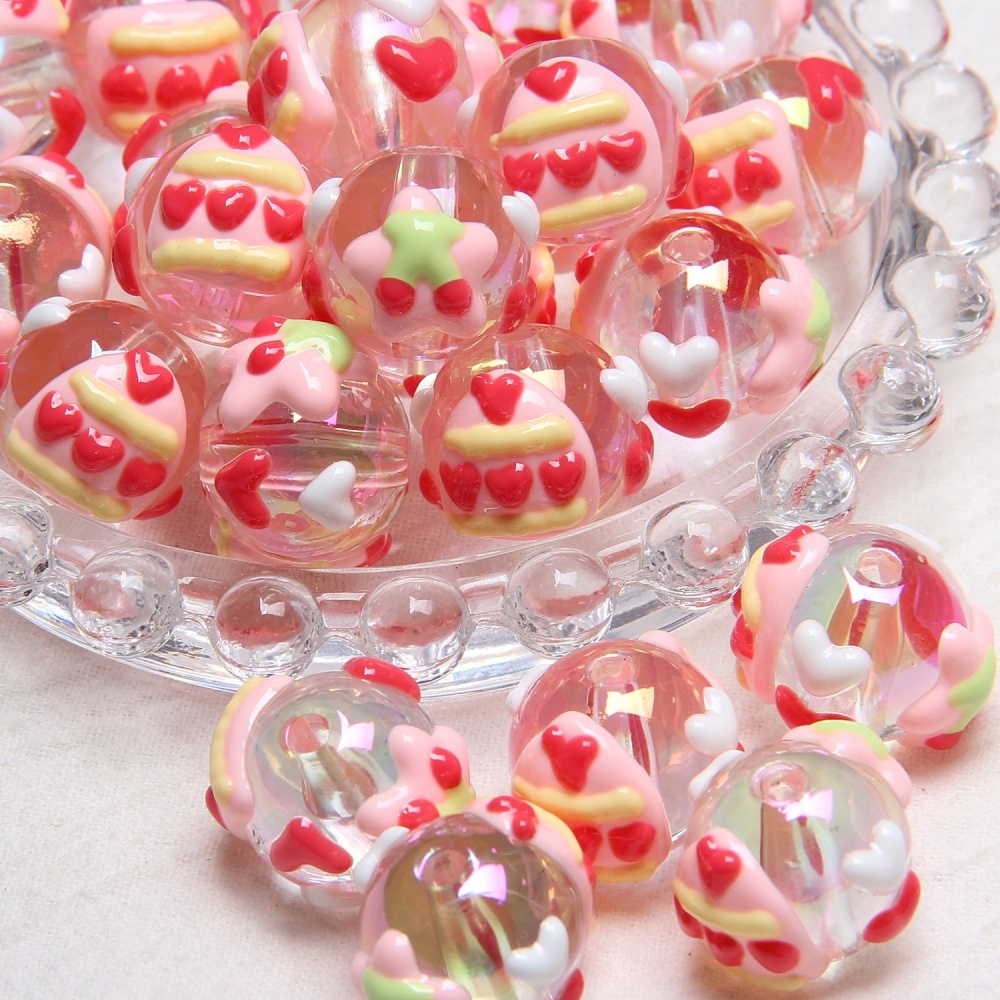 Hand Painted Cartoon Duck Chick Loose Beads DIY Bracelet Phone Chain Bag Strap Accessories