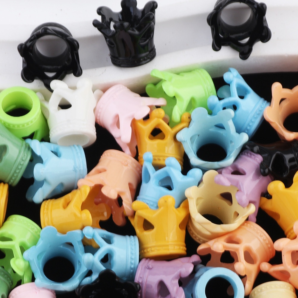 Crown Spacer Beads for DIY Jewelry Making, Polymer Clay Rhinestone Crown Beads for Bracelet Necklace Craft