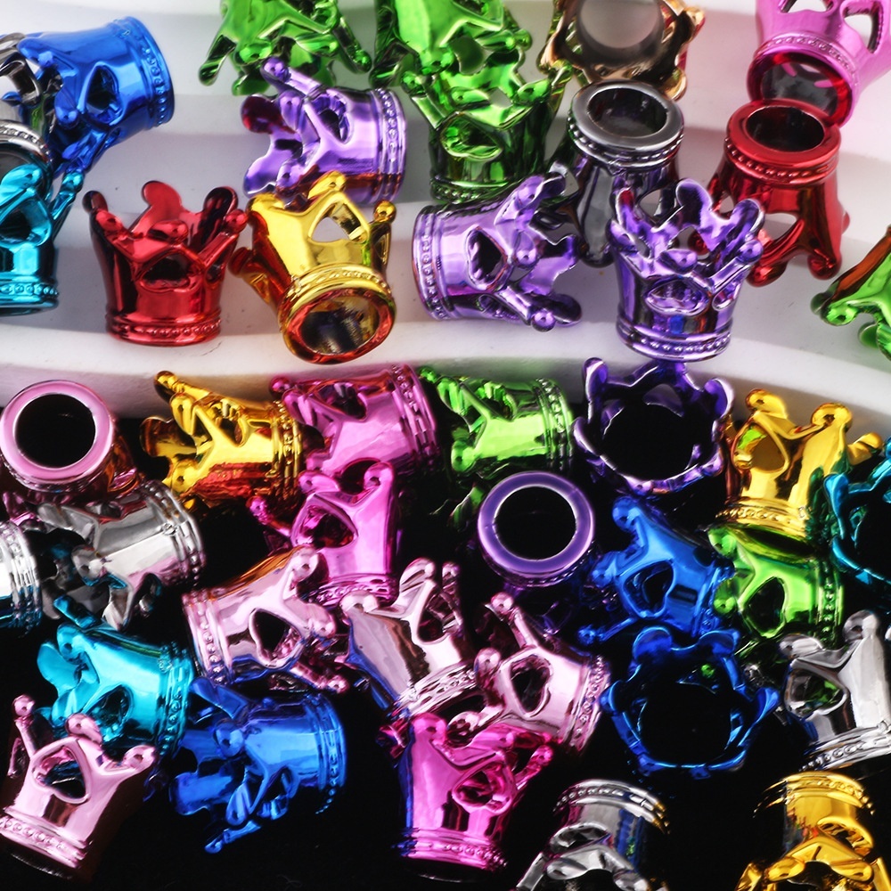 Crown Spacer Beads for DIY Jewelry Making, Polymer Clay Rhinestone Crown Beads for Bracelet Necklace Craft