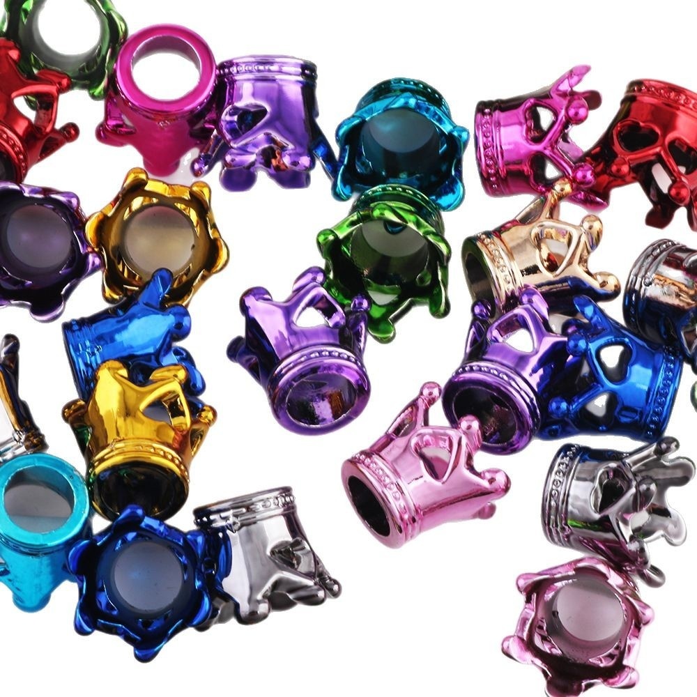 Crown Spacer Beads for DIY Jewelry Making, Polymer Clay Rhinestone Crown Beads for Bracelet Necklace Craft
