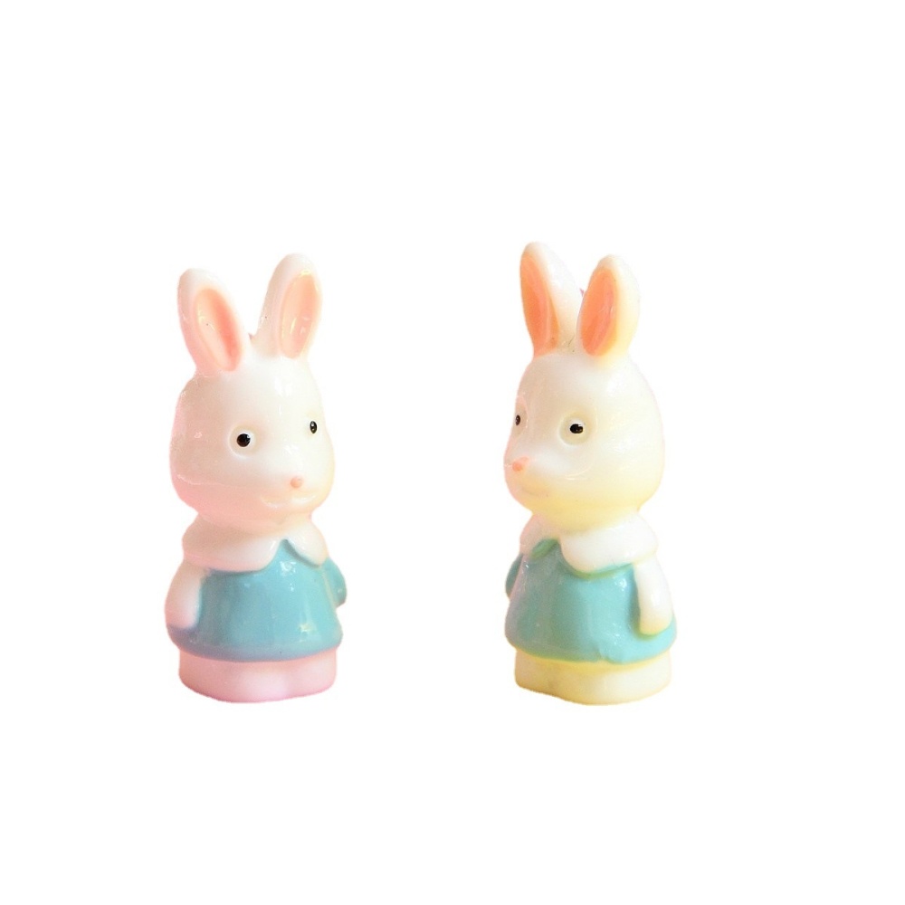 3D Cute Bear Cat Rabbit Animal Resin Figurines DIY Micro Landscape Ornaments Keychain Accessories