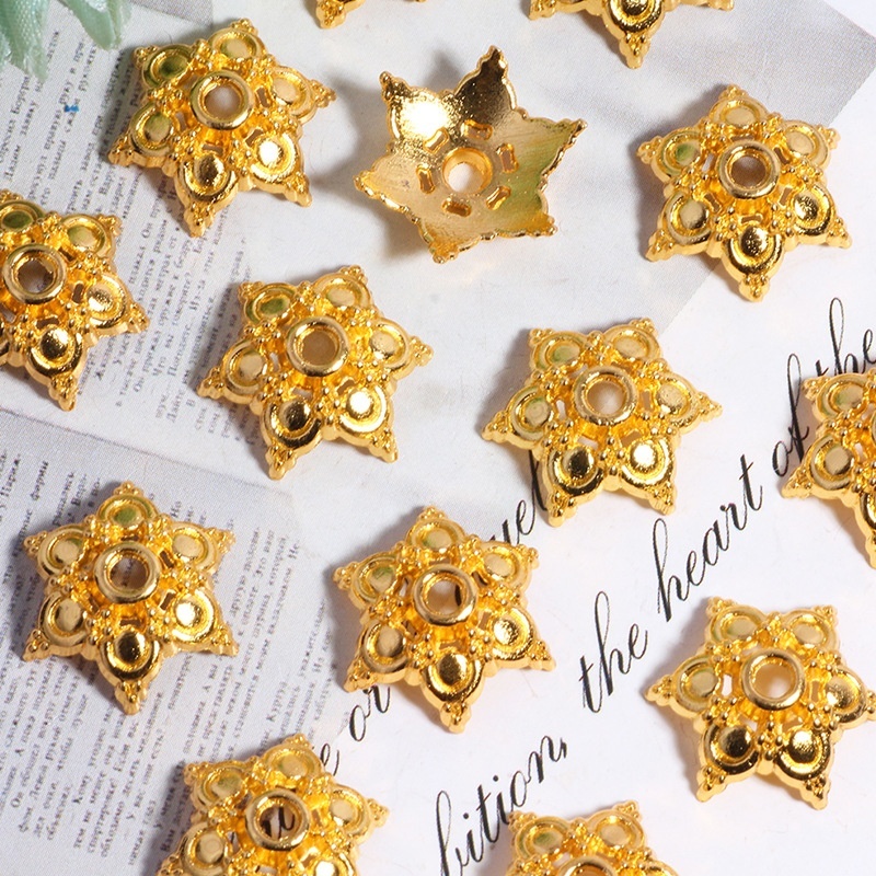 Hexagram Bead Caps for DIY Jewelry Making, Star-shaped Spacers for Phone Chain Keychain Bracelet Crafts
