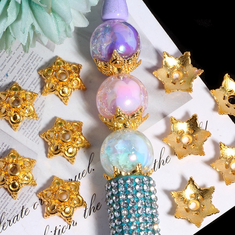 Hexagram Bead Caps for DIY Jewelry Making, Star-shaped Spacers for Phone Chain Keychain Bracelet Crafts