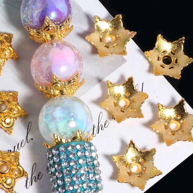Hexagram Bead Caps for DIY Jewelry Making, Star-shaped Spacers for Phone Chain Keychain Bracelet Crafts