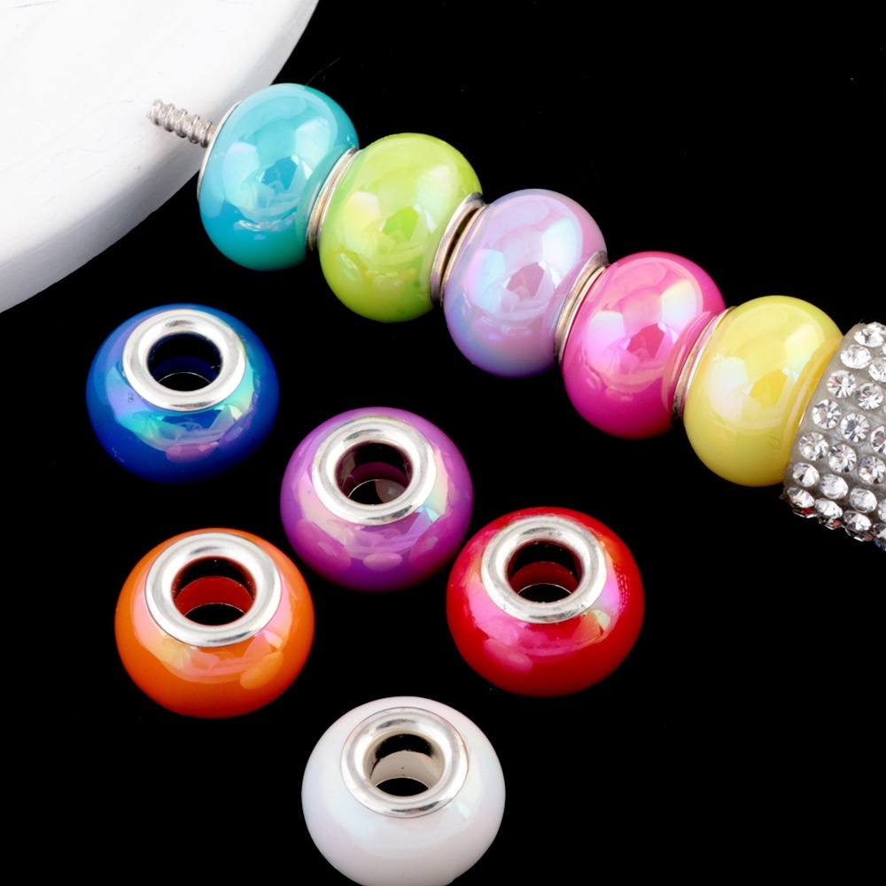 Mabe Pearl Large Hole Spacer Beads for DIY Jewelry Making, Shiny Pearl Spacers for Phone Chain Keychain Bracelet Crafts