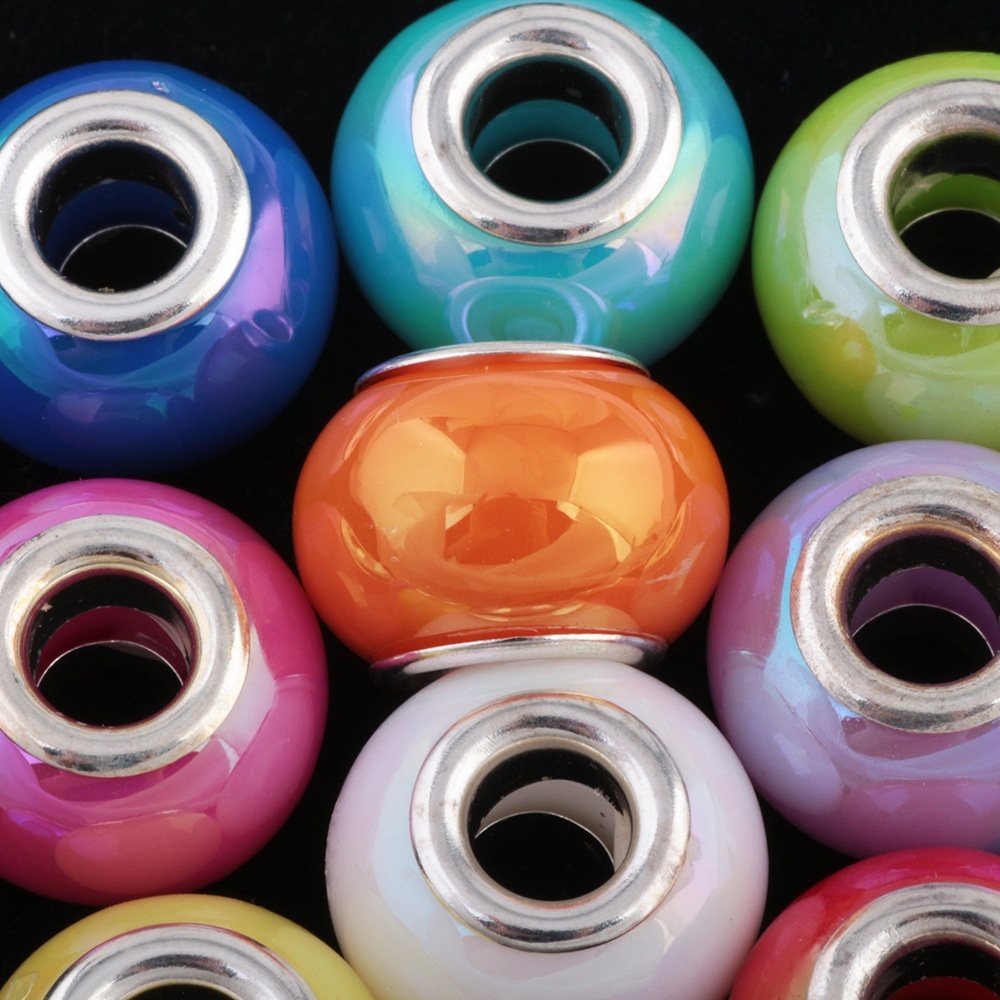 Mabe Pearl Large Hole Spacer Beads for DIY Jewelry Making, Shiny Pearl Spacers for Phone Chain Keychain Bracelet Crafts