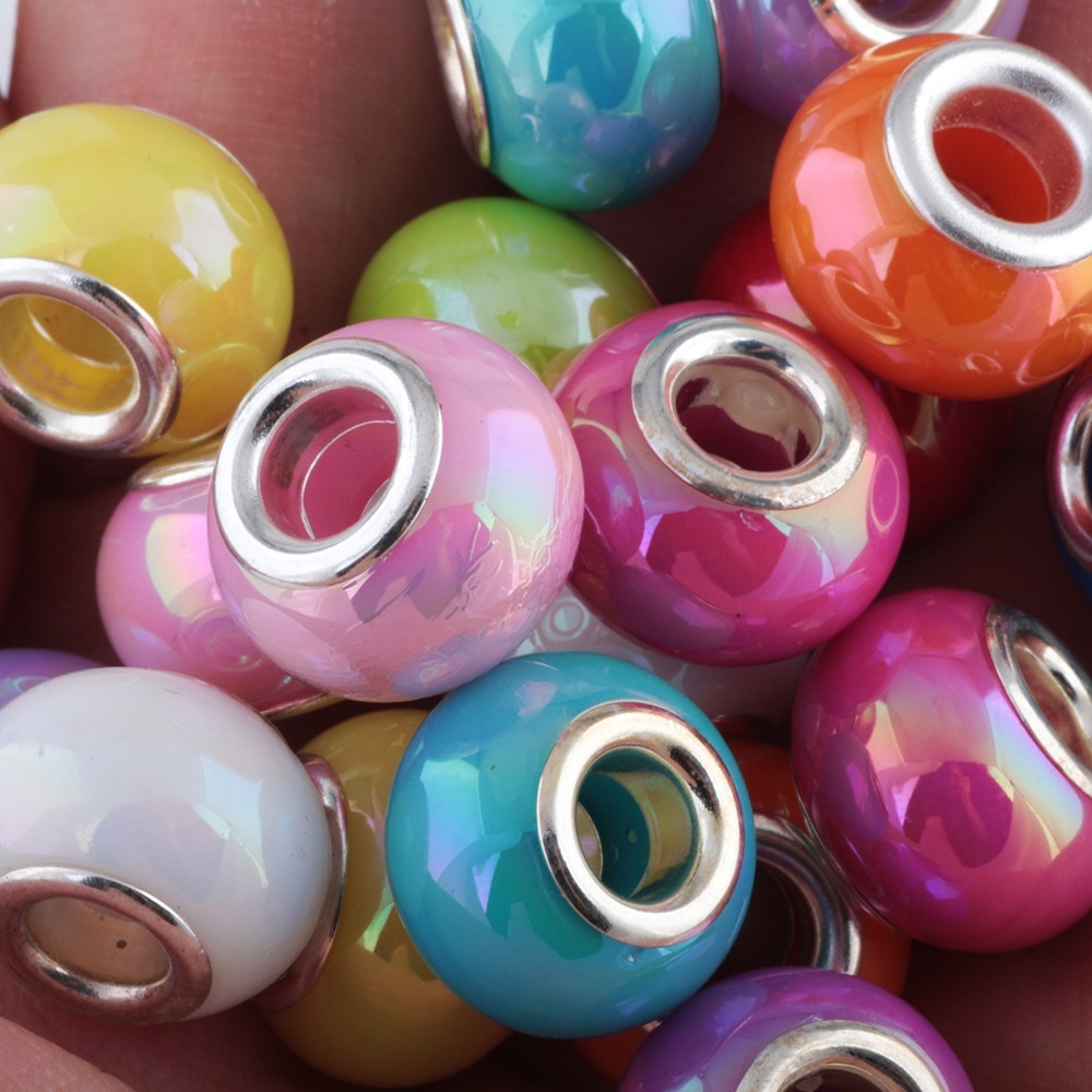Mabe Pearl Large Hole Spacer Beads for DIY Jewelry Making, Shiny Pearl Spacers for Phone Chain Keychain Bracelet Crafts
