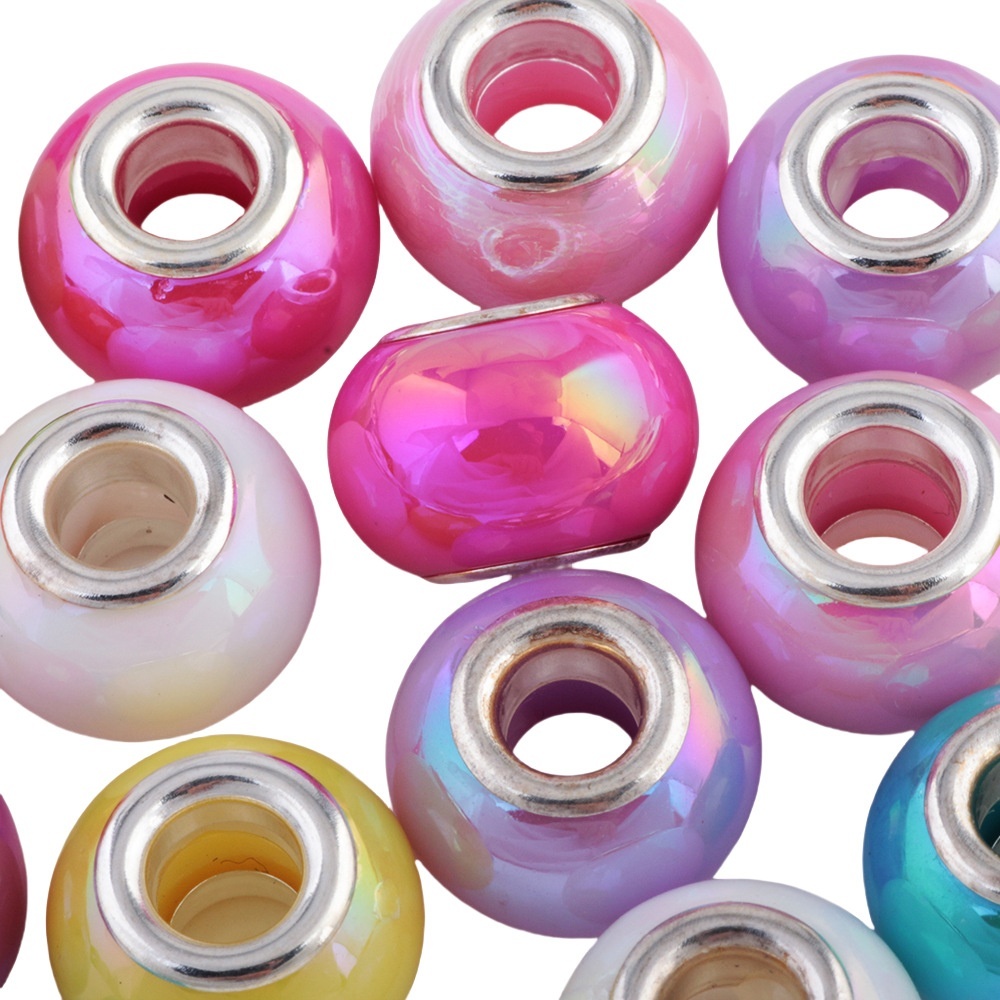 Mabe Pearl Large Hole Spacer Beads for DIY Jewelry Making, Shiny Pearl Spacers for Phone Chain Keychain Bracelet Crafts