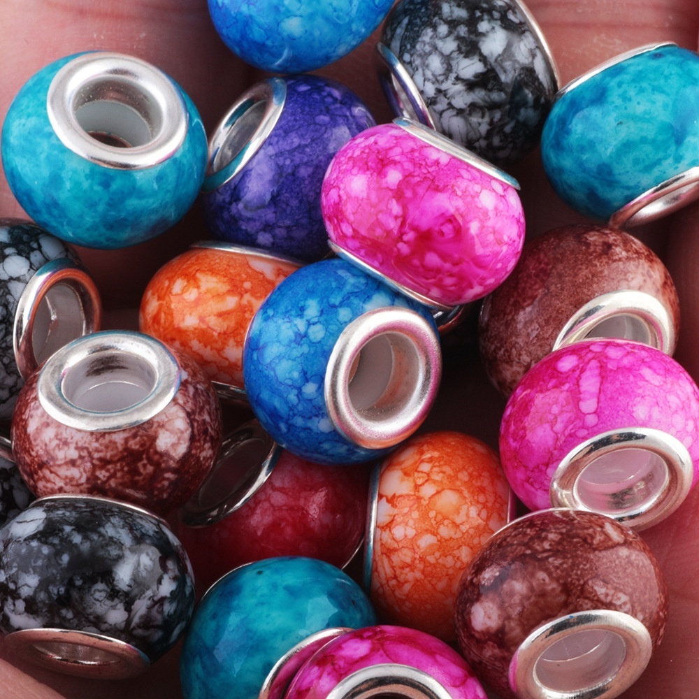 Mabe Pearl Large Hole Spacer Beads for DIY Jewelry Making, Shiny Pearl Spacers for Phone Chain Keychain Bracelet Crafts
