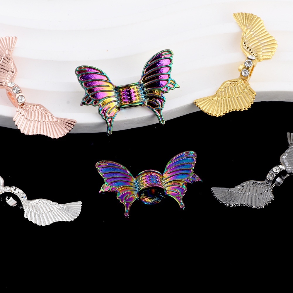 Rhinestone Wing Spacer Beads for DIY Jewelry Making, Sparkling Wing Beads for Bracelet Necklace Crafts