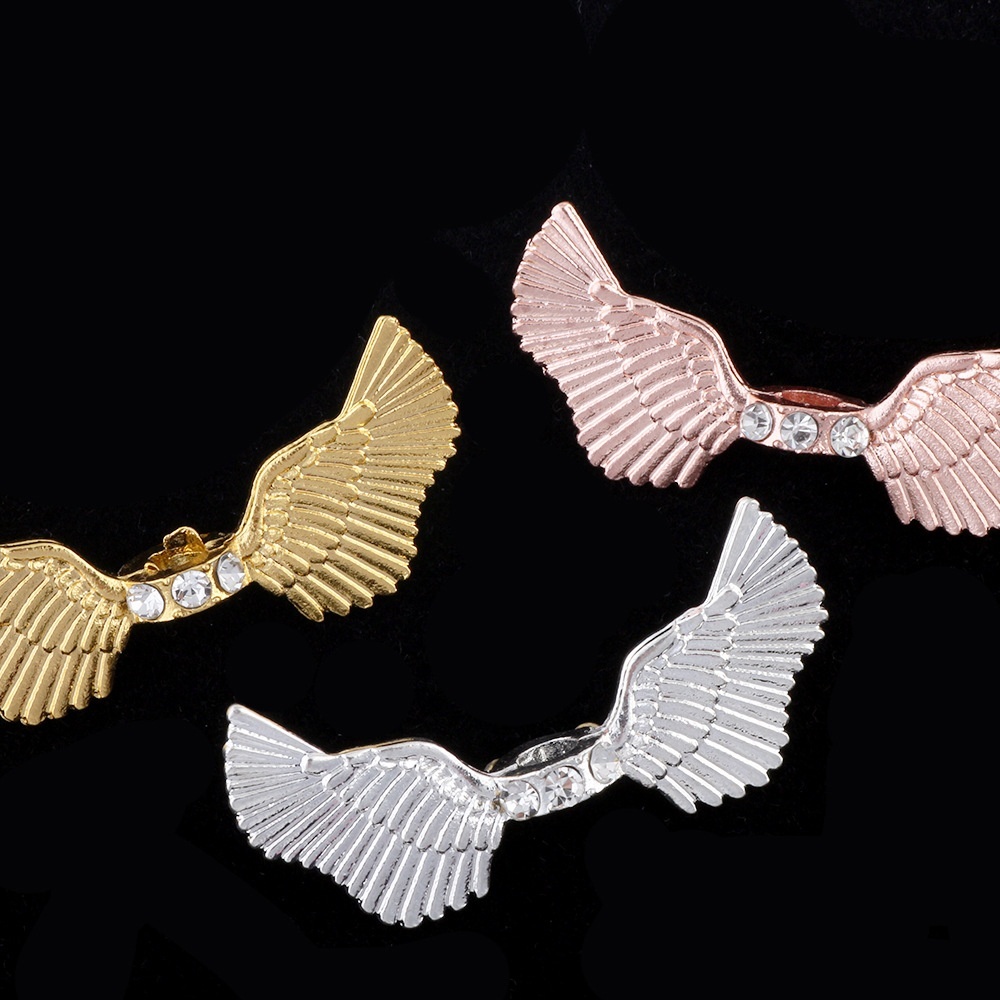Rhinestone Wing Spacer Beads for DIY Jewelry Making, Sparkling Wing Beads for Bracelet Necklace Crafts