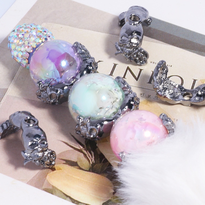 Skull Bead Caps for DIY Jewelry Making, Punk Style Skull Spacers for Phone Chain Keychain Bracelet Crafts