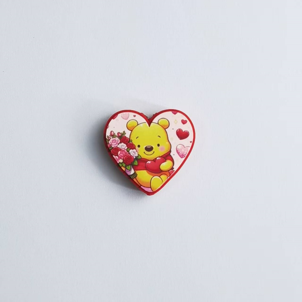 Printed 3D Heart Shaped Silicone Beads DIY Beading Pen Jewelry Making Accessories