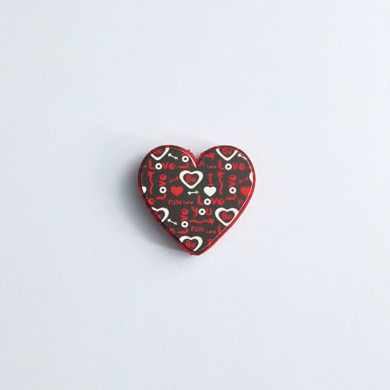Printed 3D Heart Shaped Silicone Beads DIY Beading Pen Jewelry Making Accessories