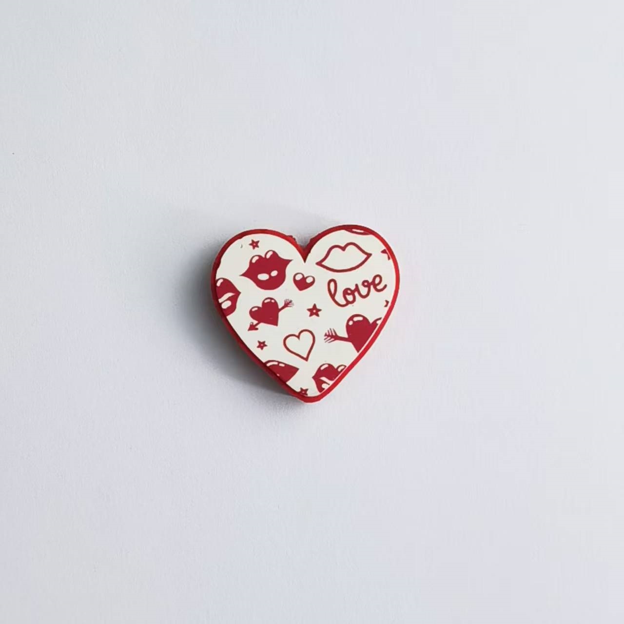 Printed 3D Heart Shaped Silicone Beads DIY Beading Pen Jewelry Making Accessories