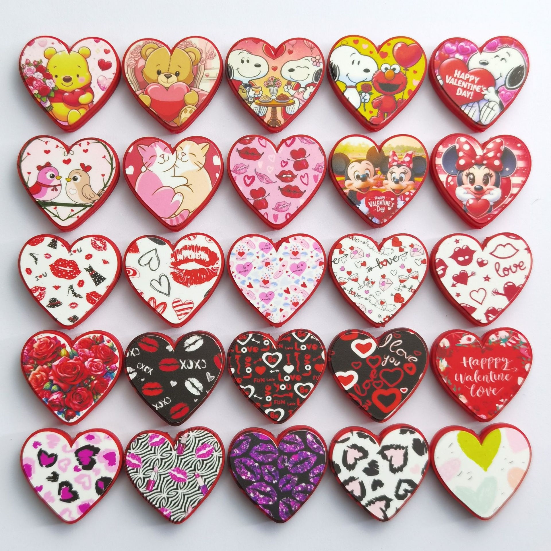 Printed 3D Heart Shaped Silicone Beads DIY Beading Pen Jewelry Making Accessories