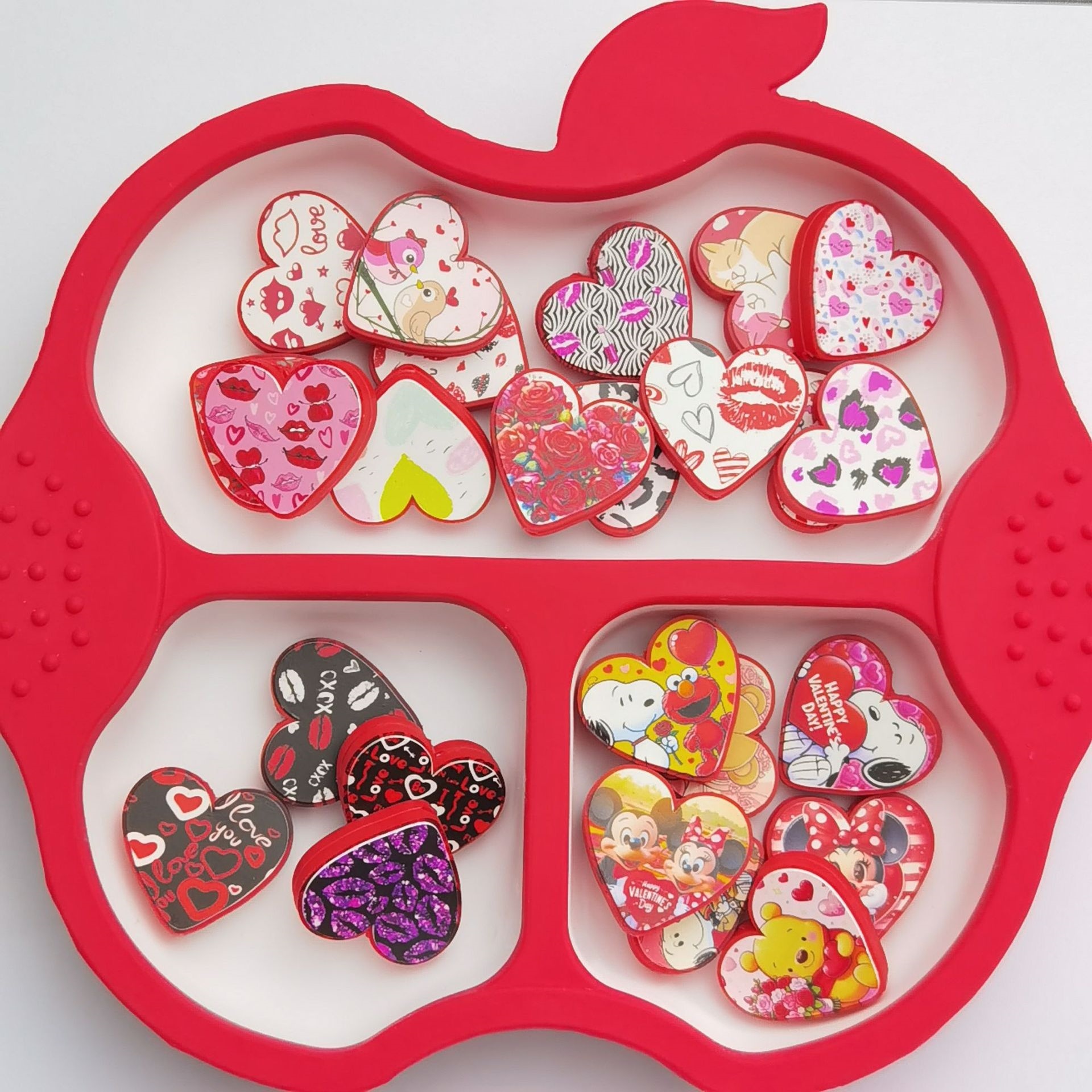 Printed 3D Heart Shaped Silicone Beads DIY Beading Pen Jewelry Making Accessories