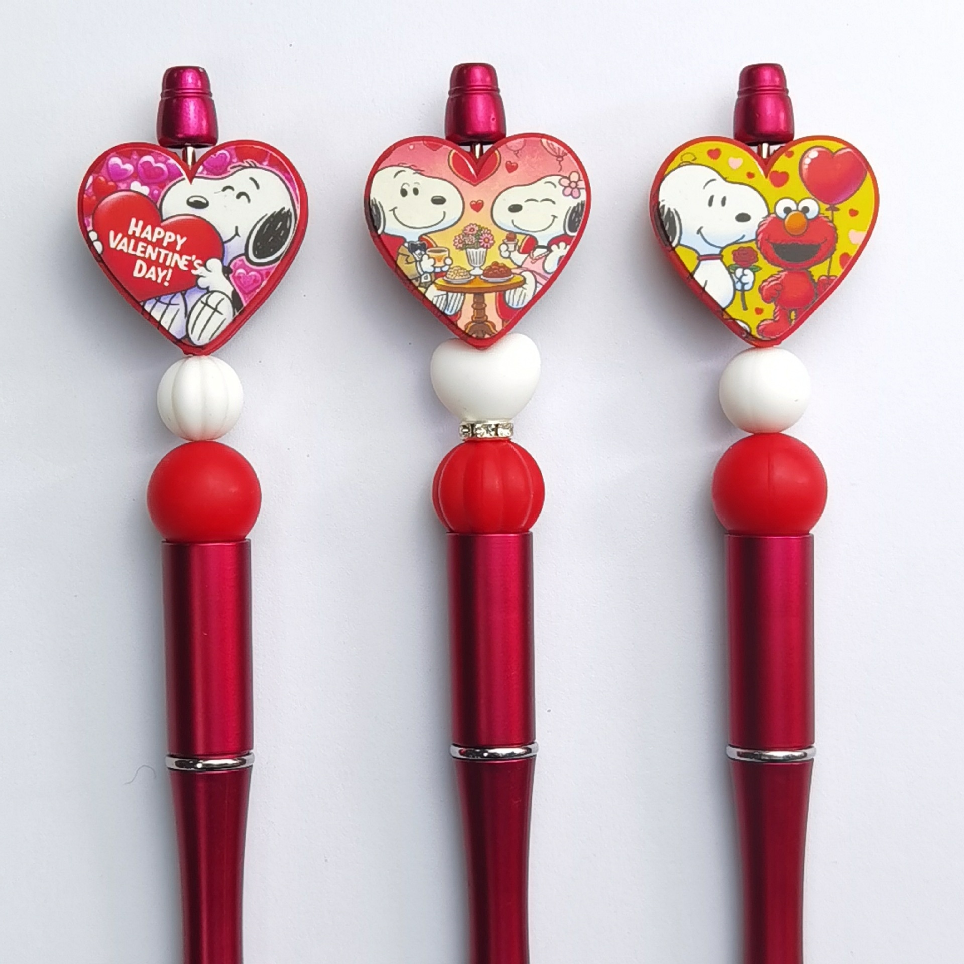 Printed 3D Heart Shaped Silicone Beads DIY Beading Pen Jewelry Making Accessories