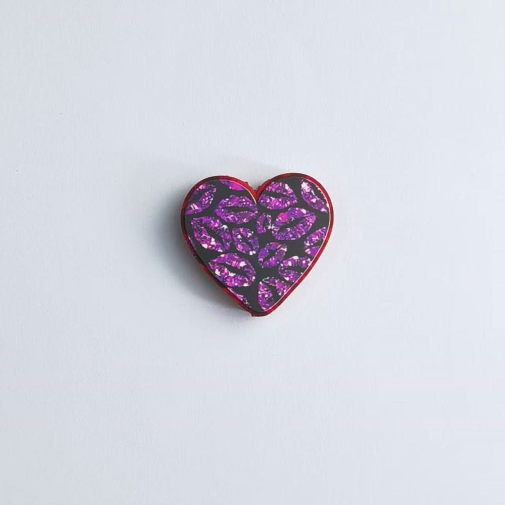 Printed 3D Heart Shaped Silicone Beads DIY Beading Pen Jewelry Making Accessories