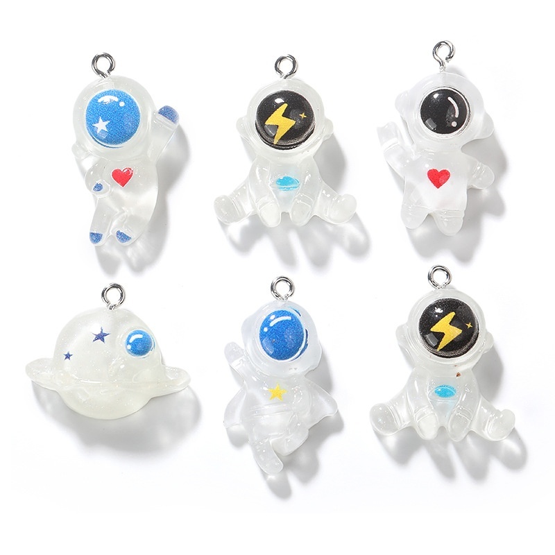 Cartoon Astronaut Resin Charms DIY Handmade Necklace Bracelet Earrings Creative Accessories