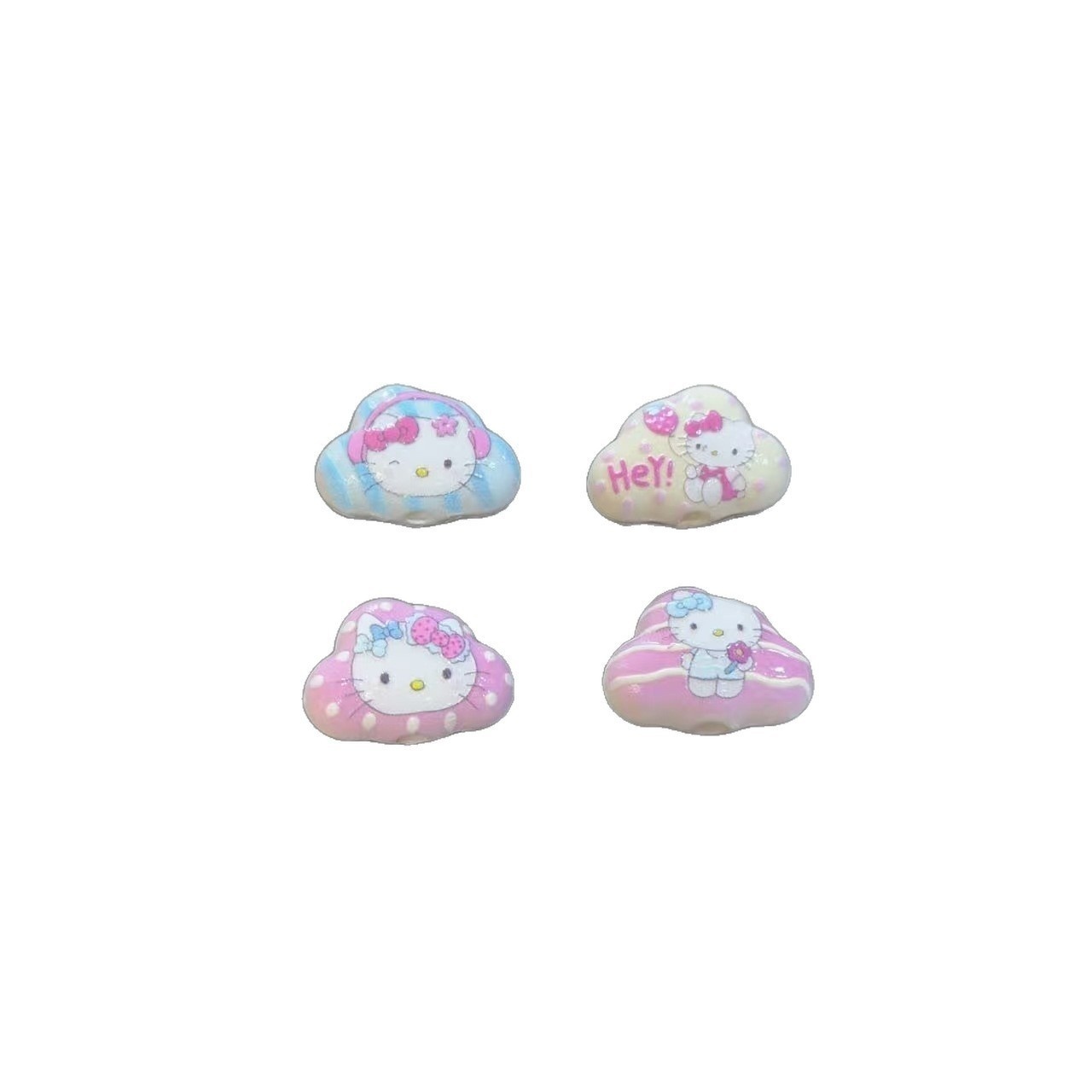 Cartoon Cloud Printed Embossed Beads DIY Phone Chain Bag Pendant Car Hanging Keychain Accessories