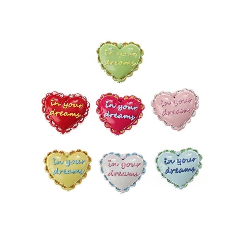 Enamel Letter and Heart Shaped Beads with Holes, DIY Accessories for Phone Chains and Bracelets