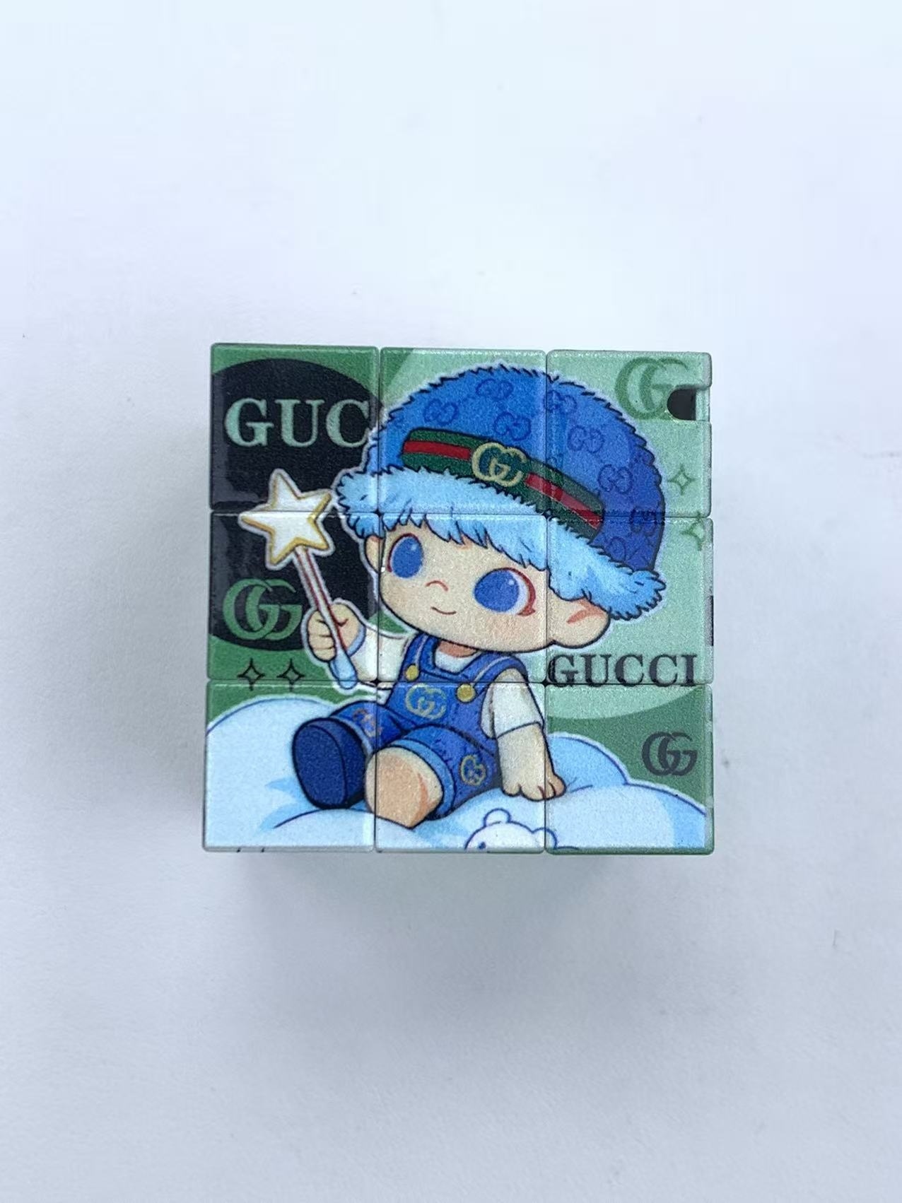 Multi-style Printed Six-sided Cube Beads with Hanging Hole DIY Phone Chain Bag Charm Accessories