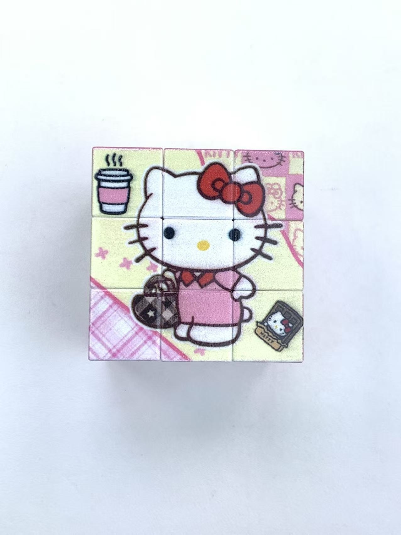 Multi-style Printed Six-sided Cube Beads with Hanging Hole DIY Phone Chain Bag Charm Accessories