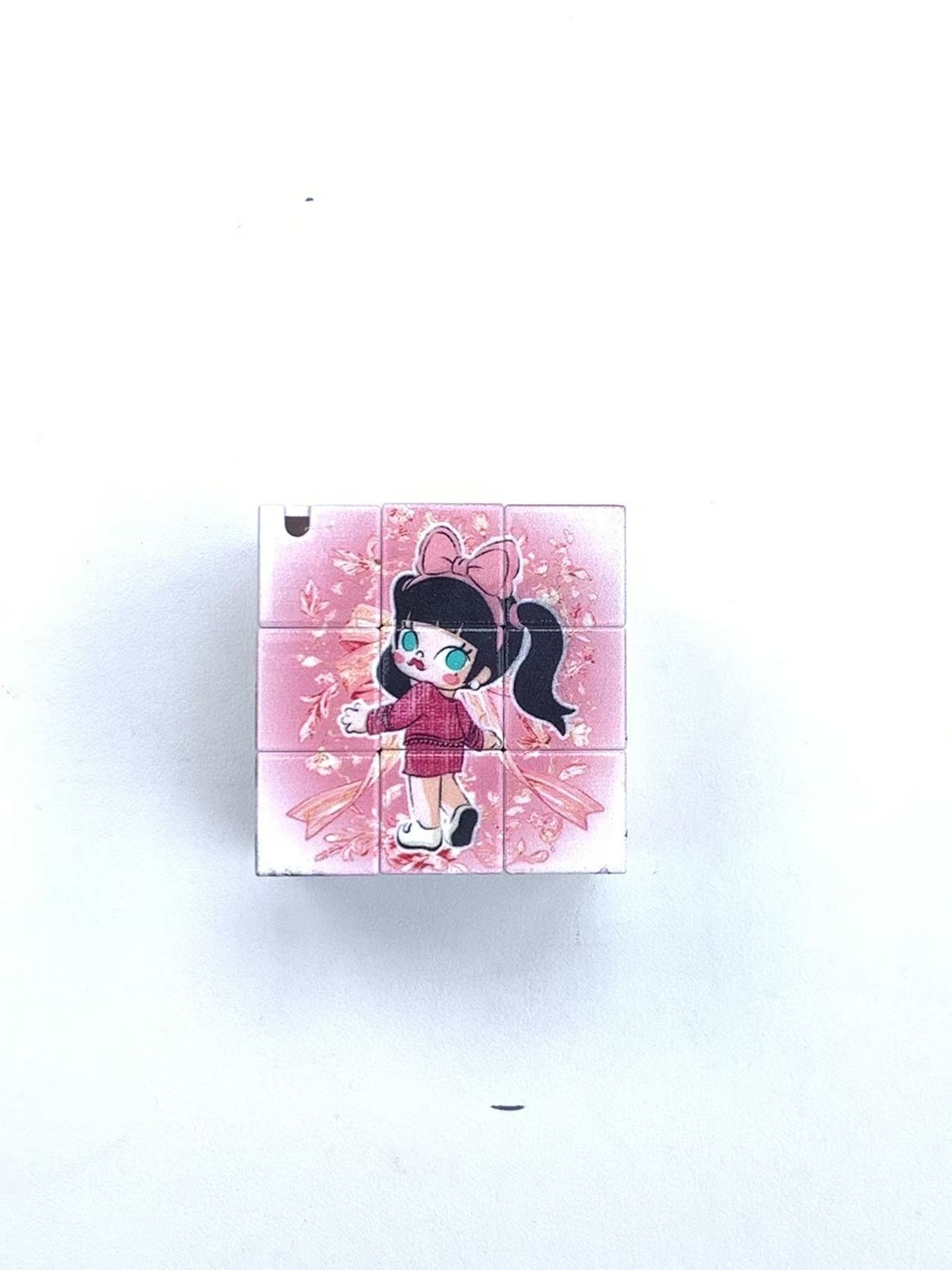 Multi-style Printed Six-sided Cube Beads with Hanging Hole DIY Phone Chain Bag Charm Accessories