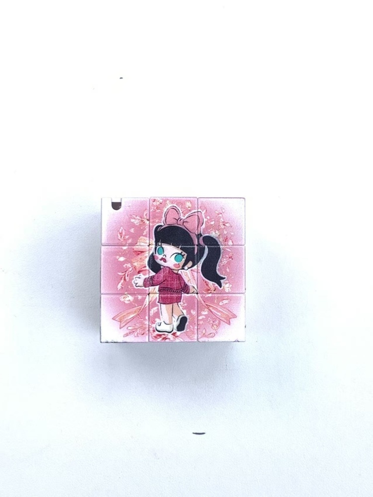 Multi-style Printed Six-sided Cube Beads with Hanging Hole DIY Phone Chain Bag Charm Accessories