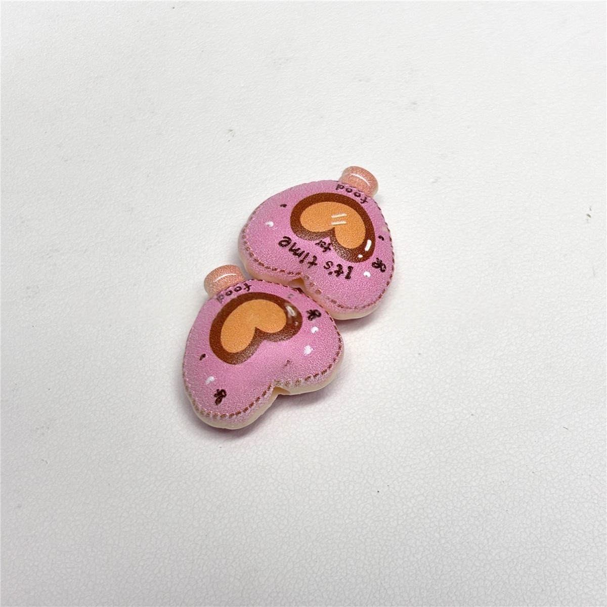 Printed Embossed Beads with Cake Bear Heart Balloon Patterns DIY Phone Chain Bag Pendant Car Hanging Keychain Accessories