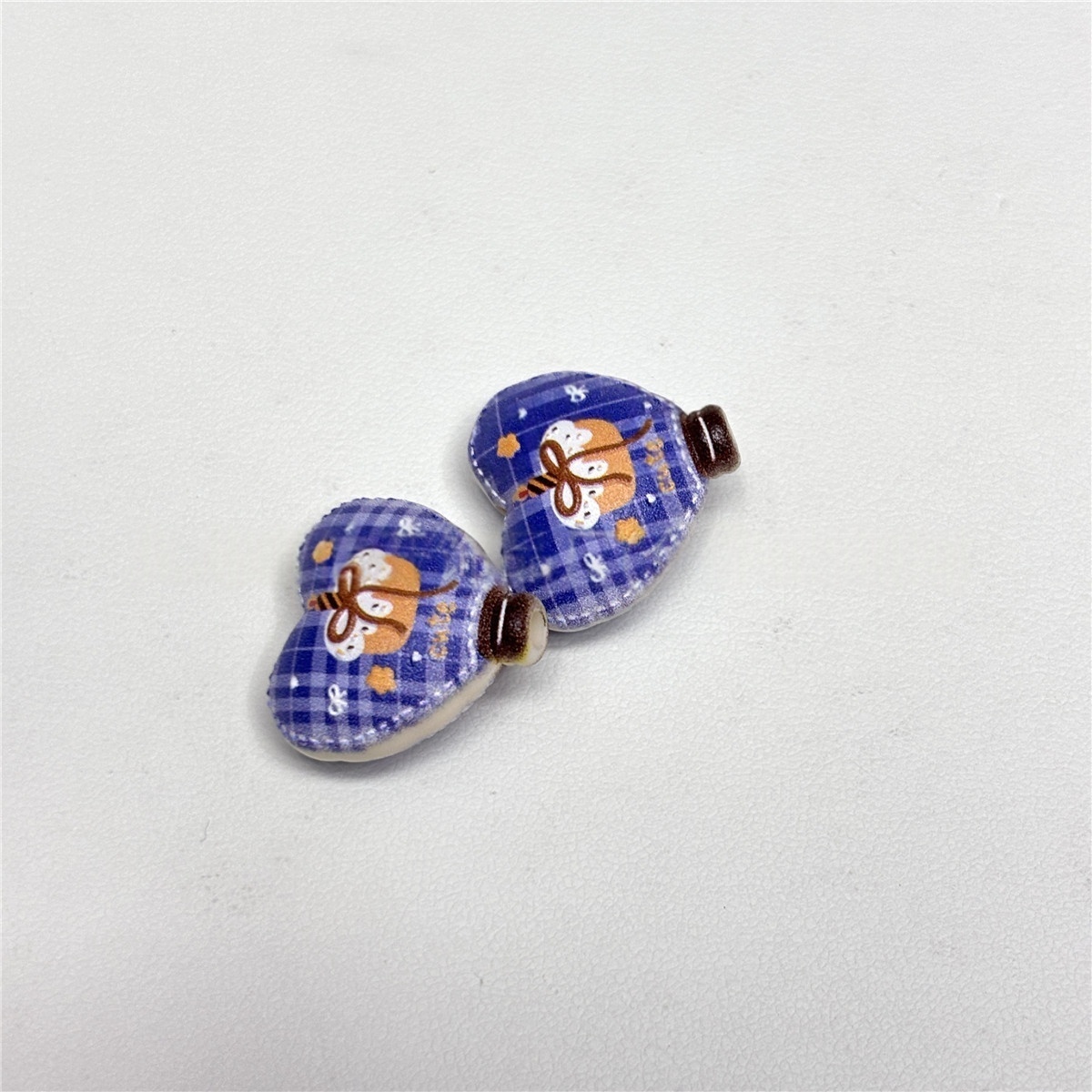 Printed Embossed Beads with Cake Bear Heart Balloon Patterns DIY Phone Chain Bag Pendant Car Hanging Keychain Accessories