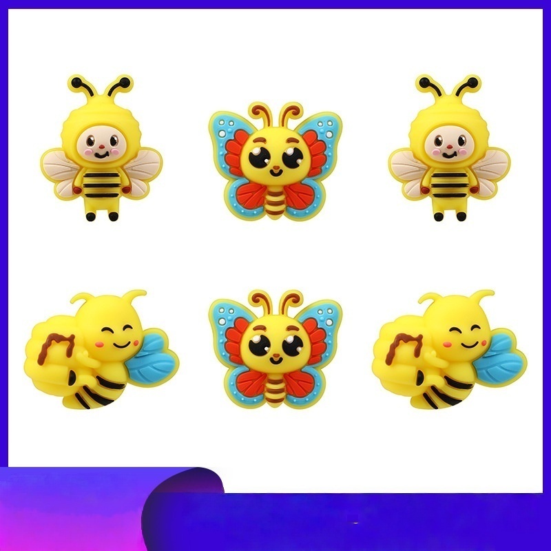 Food Grade Teething Silicone Beads Multi‑sided Pacifier & Letter Loose Beads Wholesale for DIY Bracelets