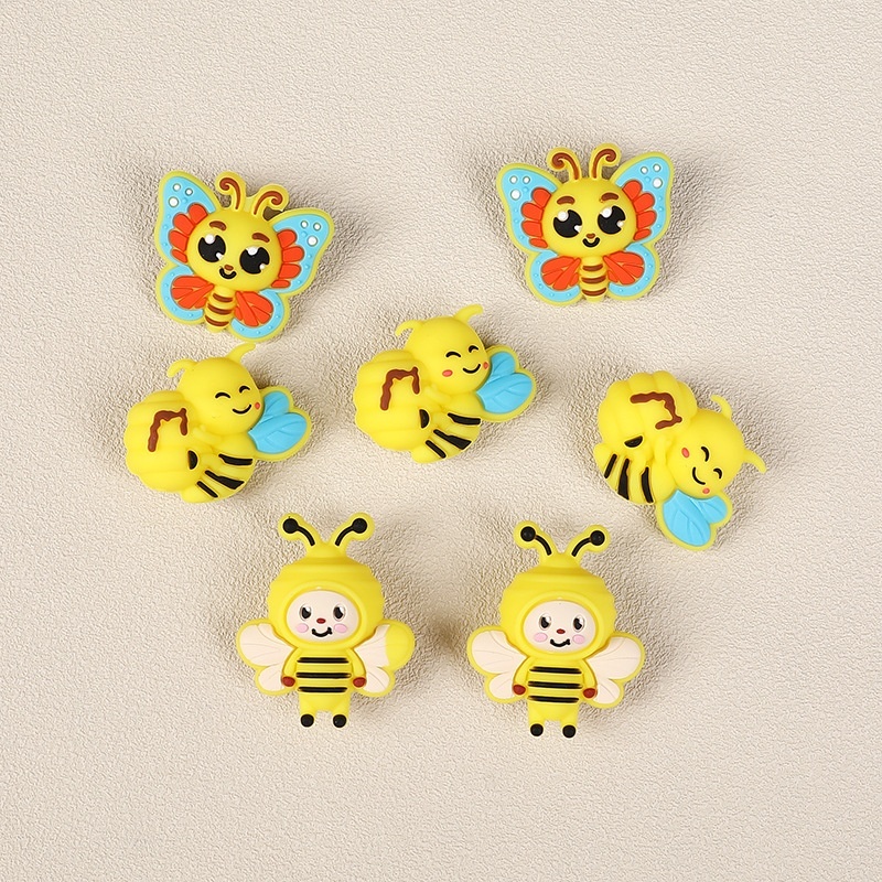 Food Grade Teething Silicone Beads Multi‑sided Pacifier & Letter Loose Beads Wholesale for DIY Bracelets