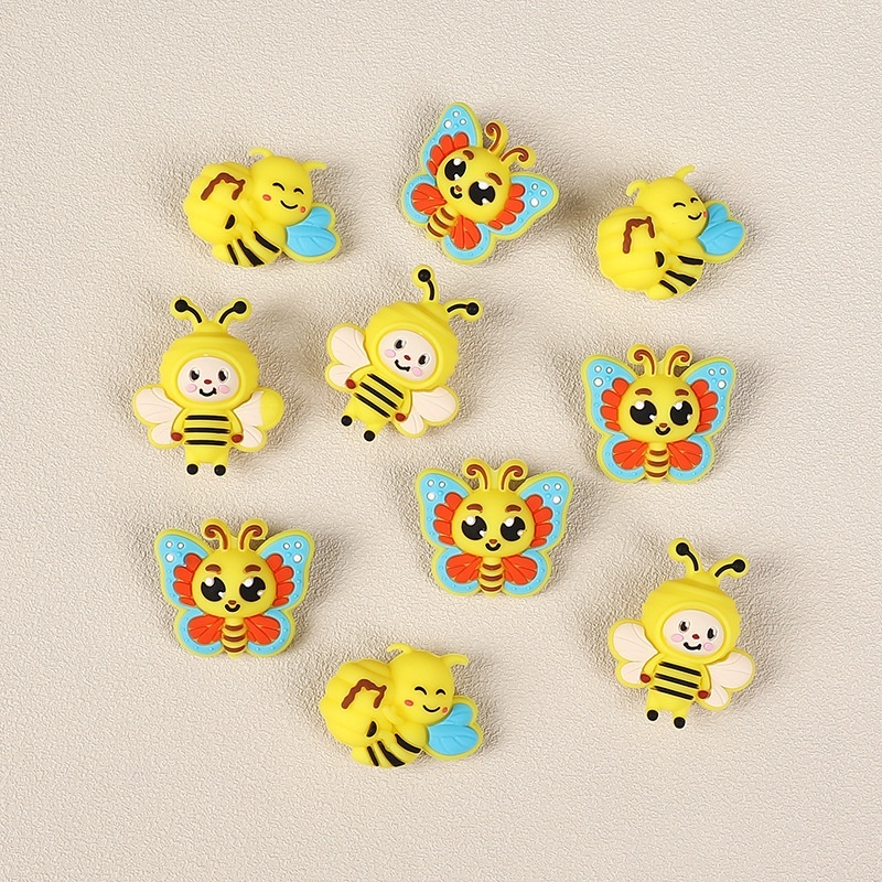 Food Grade Teething Silicone Beads Multi‑sided Pacifier & Letter Loose Beads Wholesale for DIY Bracelets