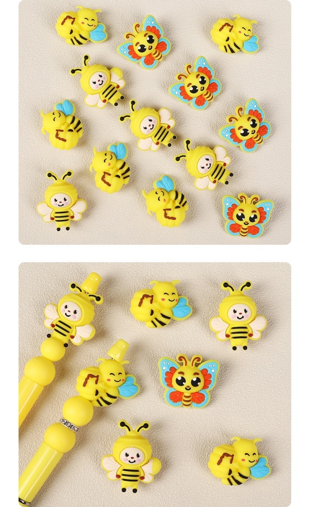 Food Grade Teething Silicone Beads Multi‑sided Pacifier & Letter Loose Beads Wholesale for DIY Bracelets