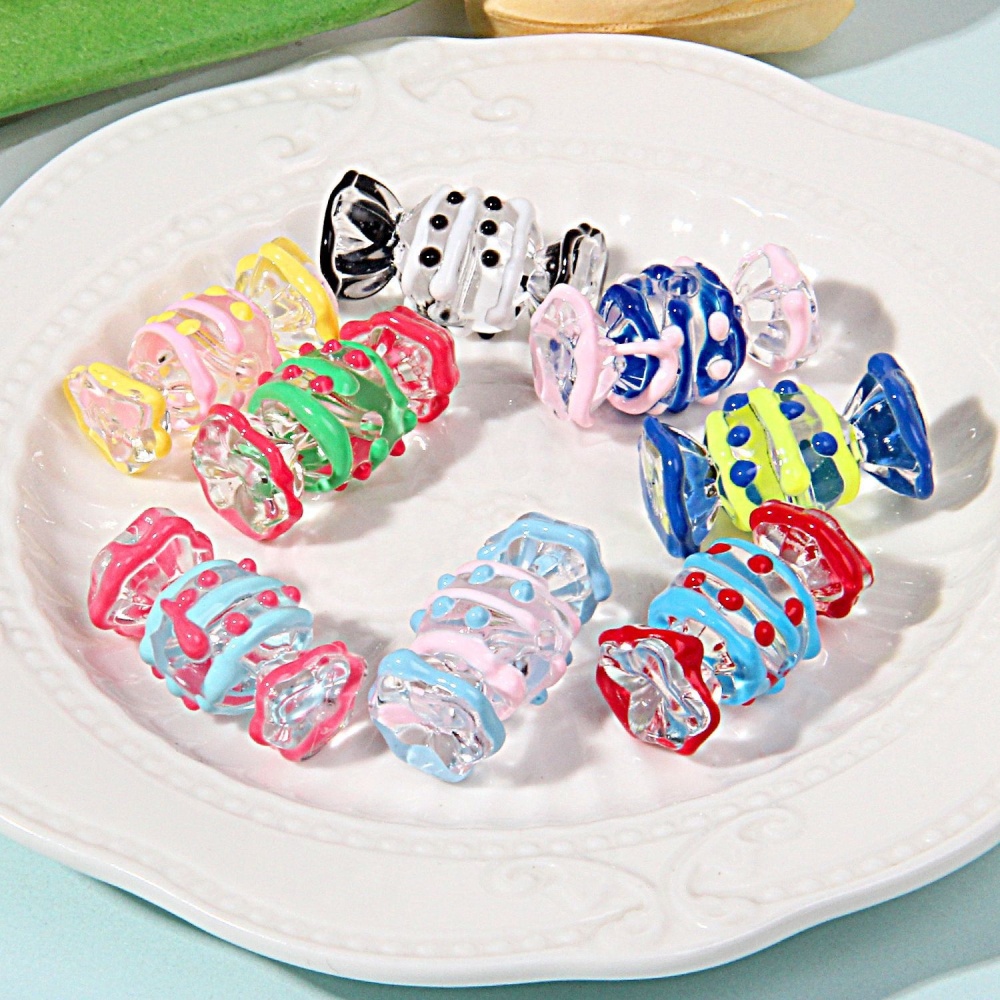 Candy Hand Painted Beads Mixed Styles, DIY Beads for Bracelet Phone Chain Jewelry Wholesale