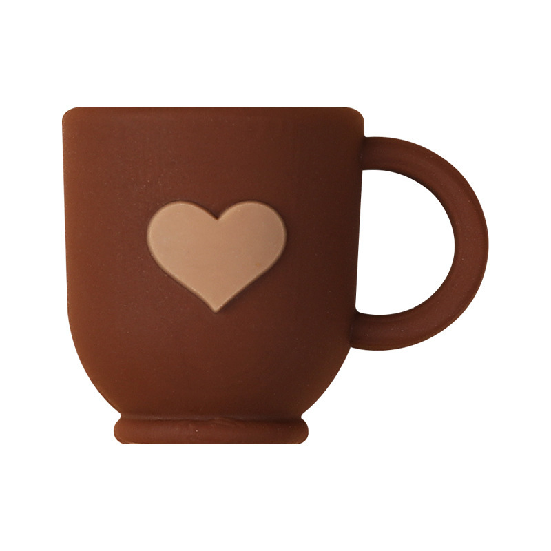 3D Coffee Cup Silicone Focal Beads, Food Grade Straight Hole Loose Beads, Cute Drink Cup Shape DIY Bracelet Beaded Pen Keychain Jewelry Making Supplies Bulk Wholesale