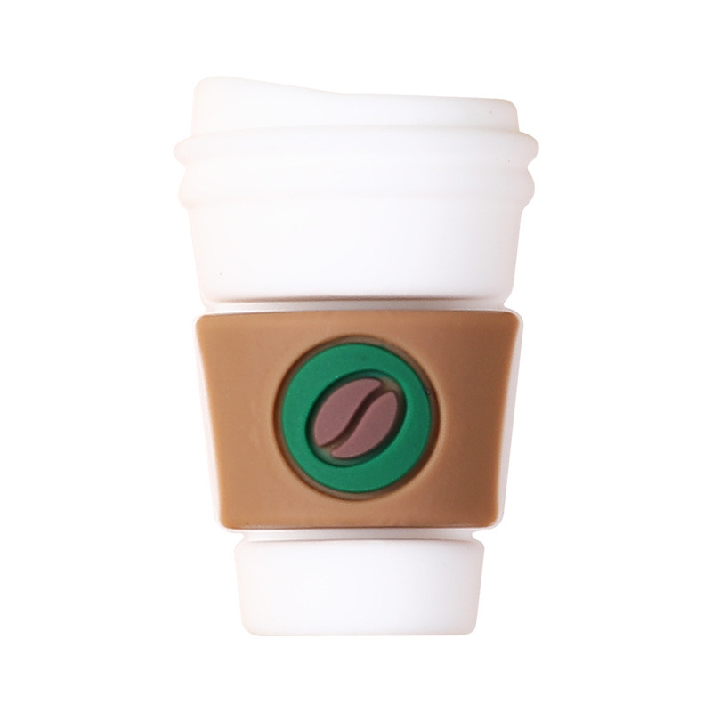 3D Coffee Cup Silicone Focal Beads, Food Grade Straight Hole Loose Beads, Cute Drink Cup Shape DIY Bracelet Beaded Pen Keychain Jewelry Making Supplies Bulk Wholesale