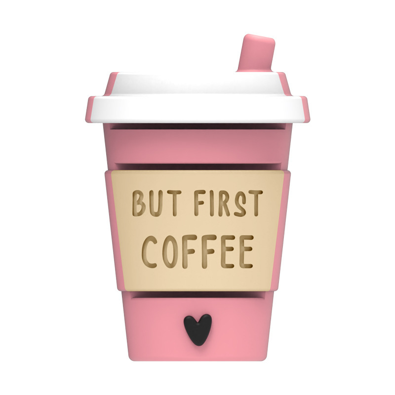 3D Coffee Cup Silicone Focal Beads, Food Grade Straight Hole Loose Beads, Cute Drink Cup Shape DIY Bracelet Beaded Pen Keychain Jewelry Making Supplies Bulk Wholesale