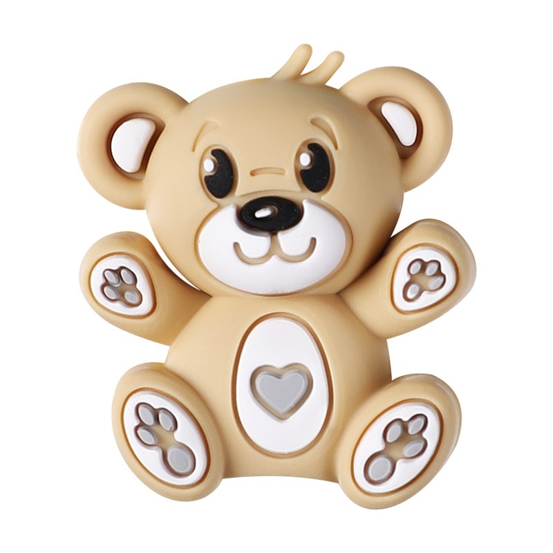 3D Hugging Bear Silicone Focal Beads, Cute Cartoon Bear Loose Beads for Kids Jewelry DIY Bracelet Phone Chain Keychain Beading Supplies Bulk Wholesale