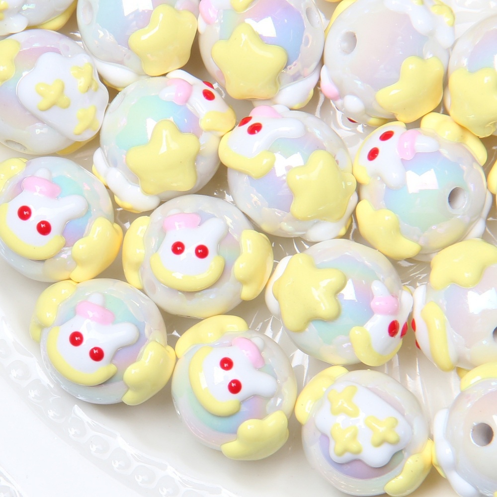 New Heavy Glaze Fruit Hand Painted Beads, DIY Beads for Pen Phone Chain Bag Charm Hair Tie Wholesale