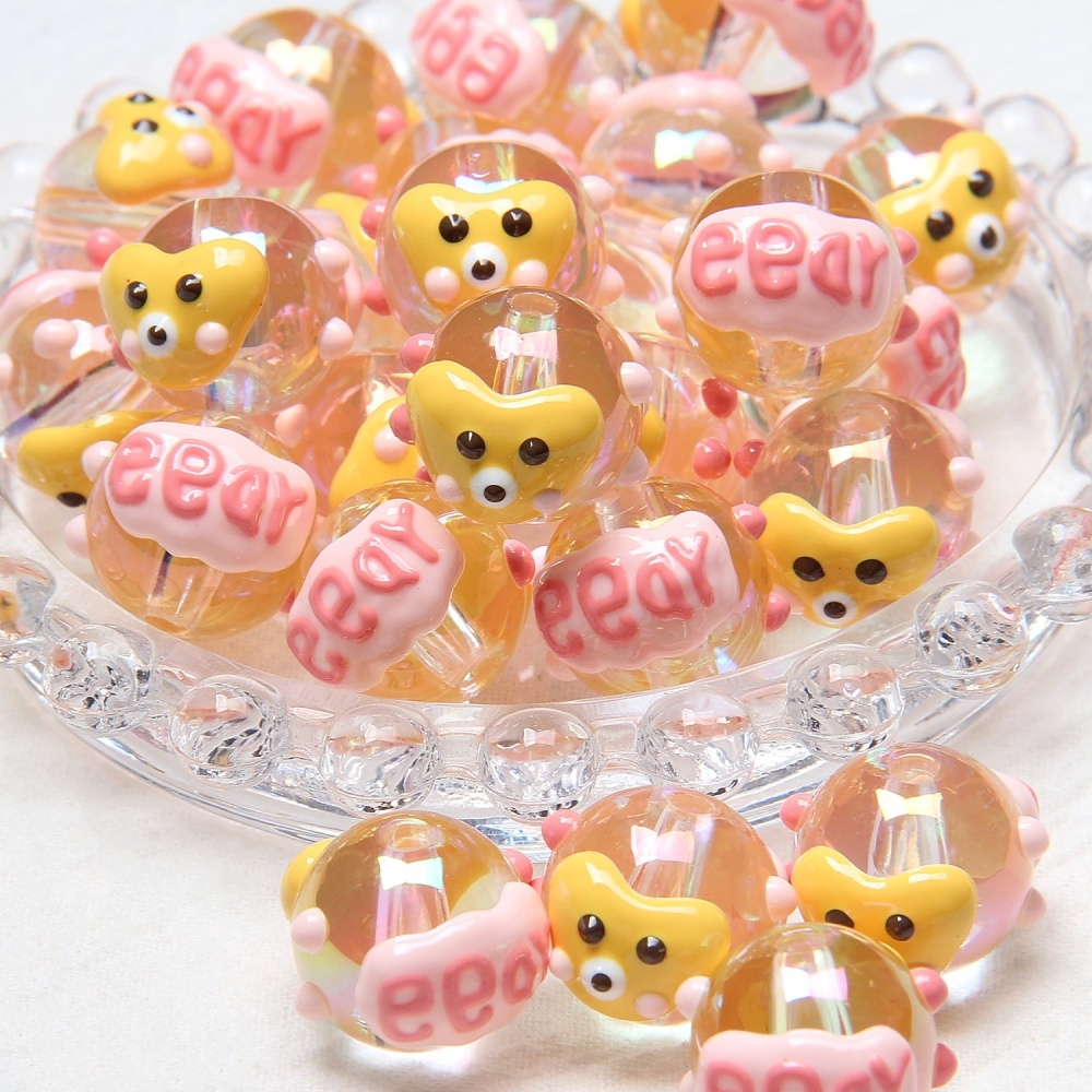 New Heavy Glaze Fruit Hand Painted Beads, DIY Beads for Pen Phone Chain Bag Charm Hair Tie Wholesale