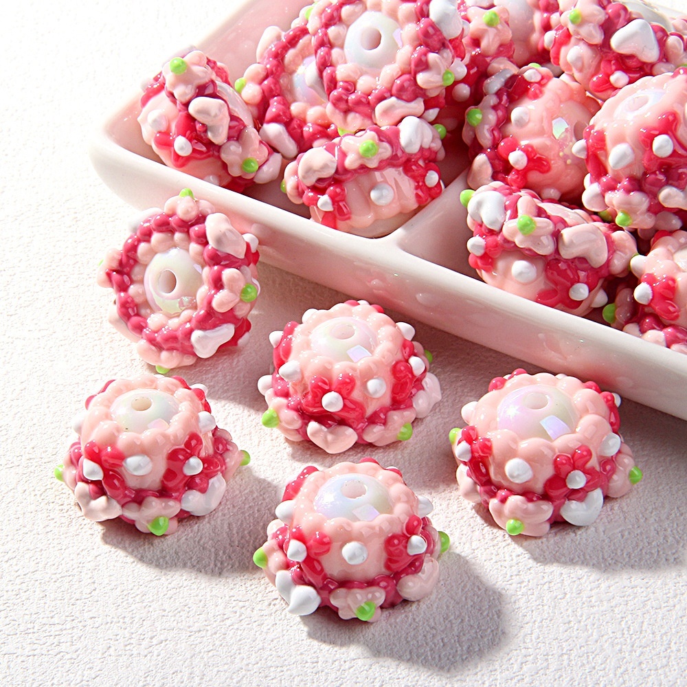 New Heavy Glaze Fruit Hand Painted Beads, DIY Beads for Pen Phone Chain Bag Charm Hair Tie Wholesale