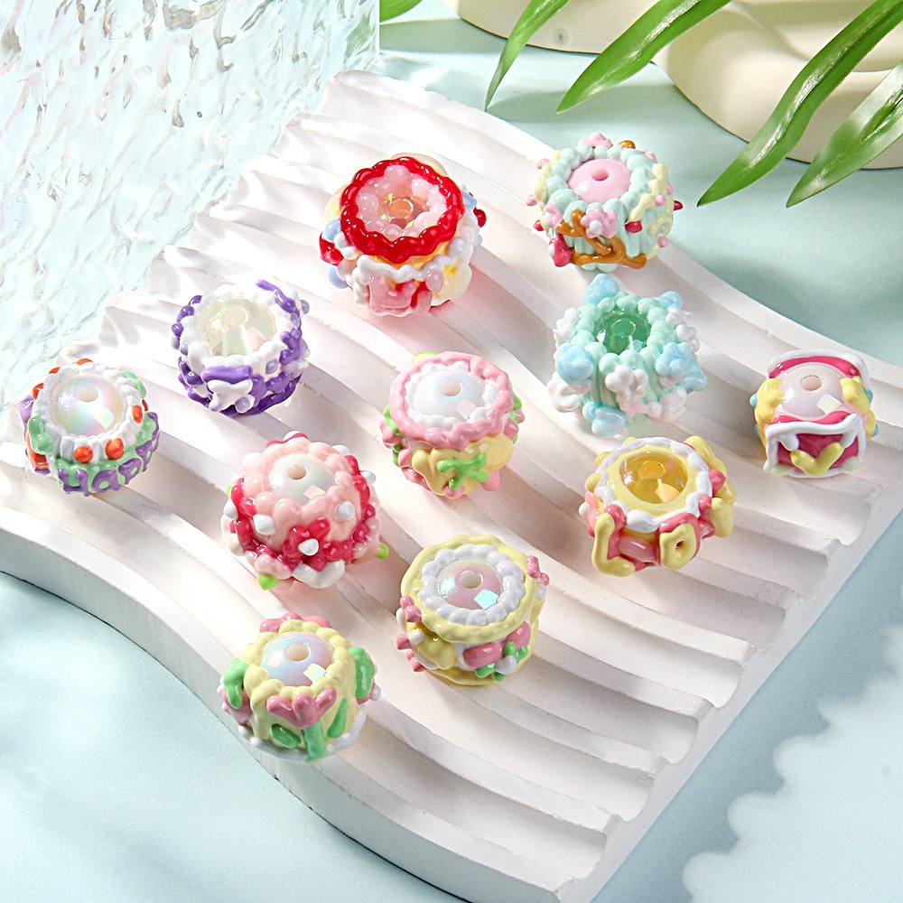 New Heavy Glaze Fruit Hand Painted Beads, DIY Beads for Pen Phone Chain Bag Charm Hair Tie Wholesale