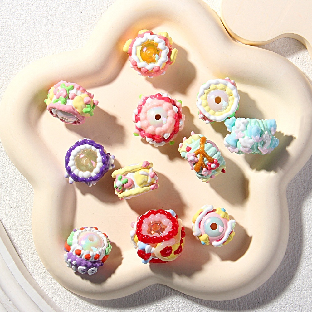 New Heavy Glaze Fruit Hand Painted Beads, DIY Beads for Pen Phone Chain Bag Charm Hair Tie Wholesale