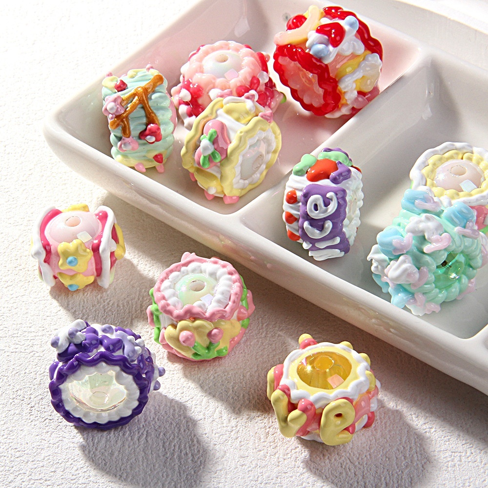 New Heavy Glaze Fruit Hand Painted Beads, DIY Beads for Pen Phone Chain Bag Charm Hair Tie Wholesale