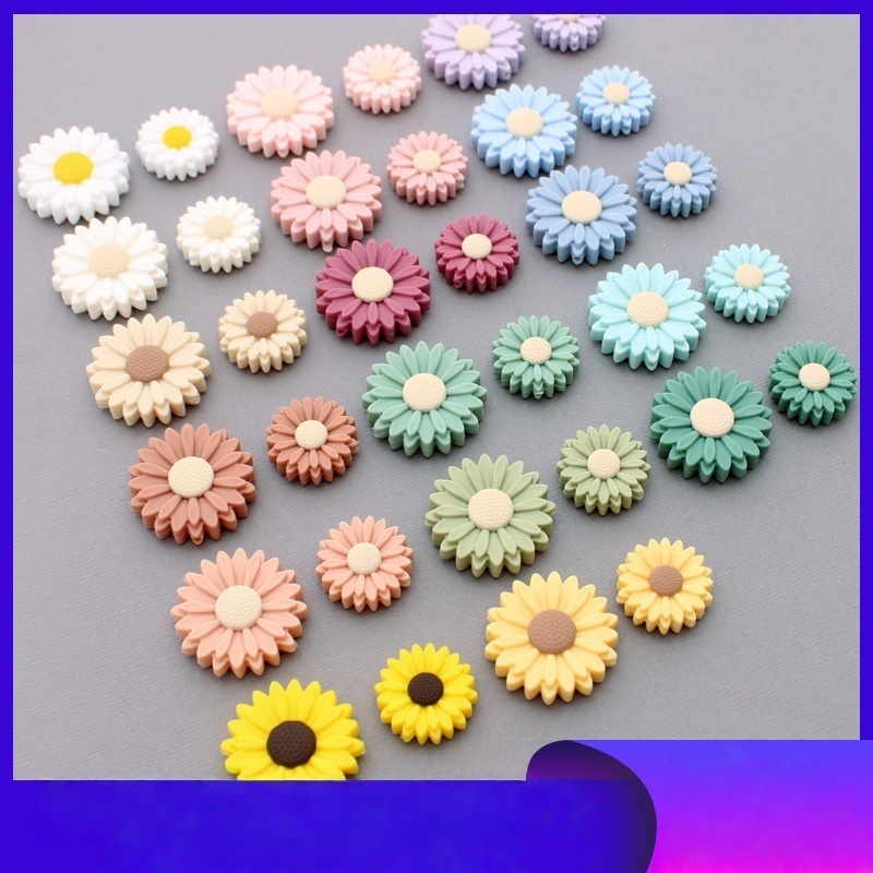 Daisy Silicone Beads Flower Round Beads DIY Bracelet Jewelry Supplies Wholesale