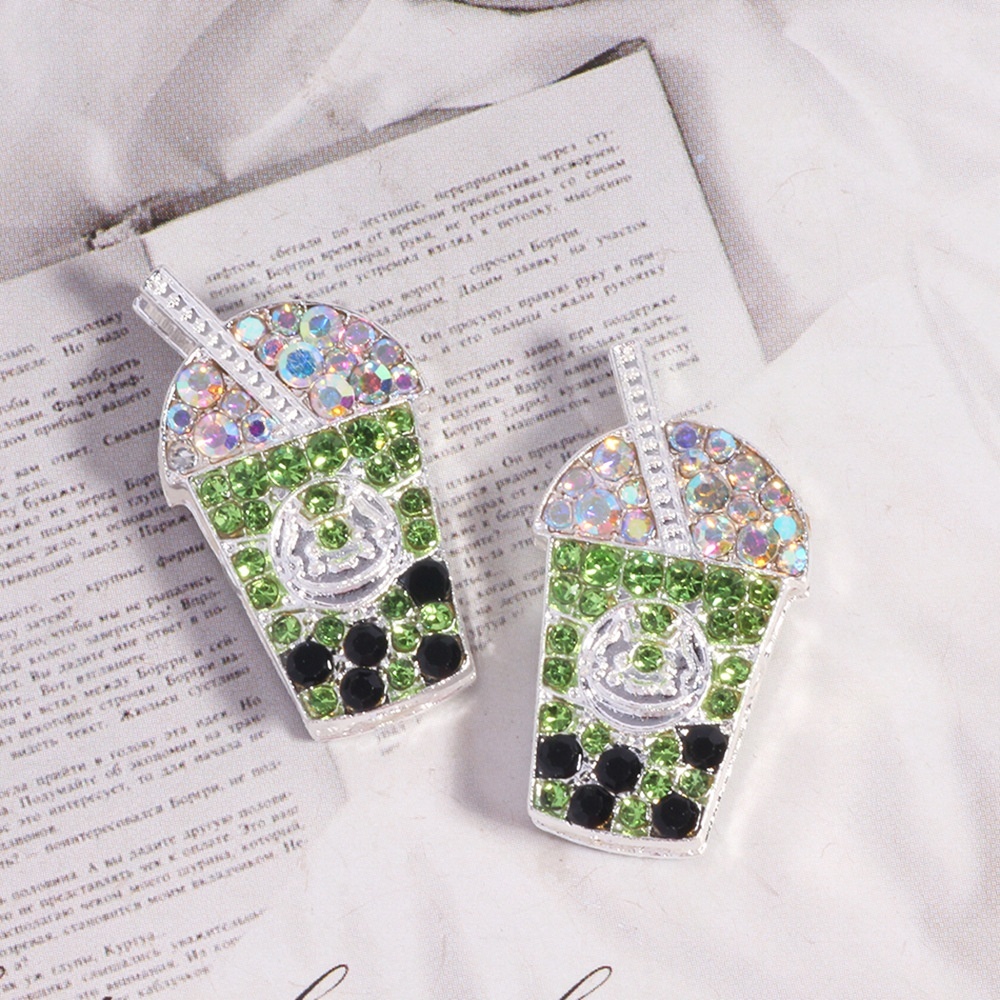 New Double‑Sided Alloy Milk Tea Straight Hole Loose Beads DIY Phone Chain Keychain Bag Chain Accessories Wholesale