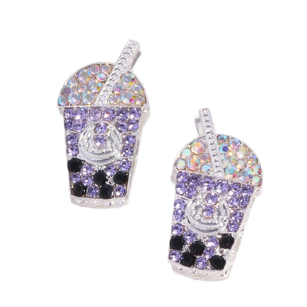 New Double‑Sided Alloy Milk Tea Straight Hole Loose Beads DIY Phone Chain Keychain Bag Chain Accessories Wholesale